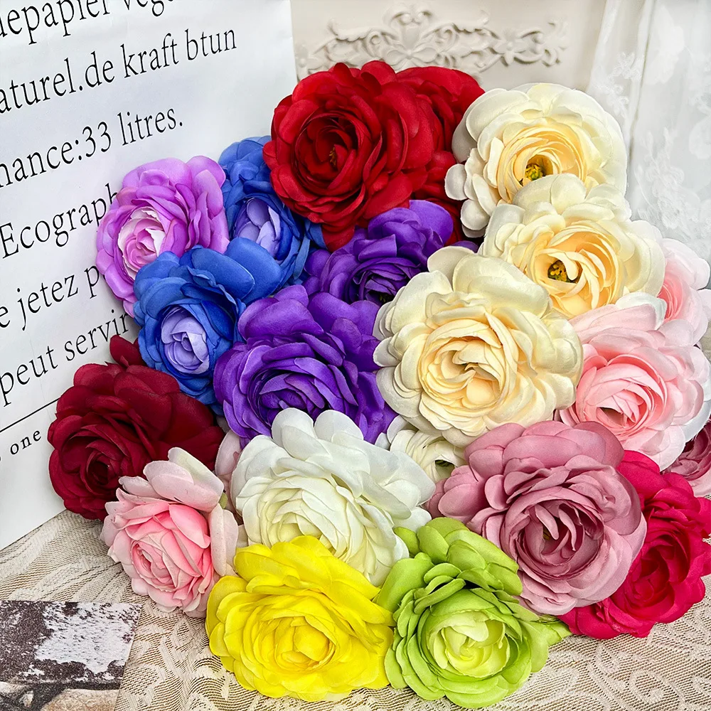 10 Stück Künstliche Blumen Seiden-Lotus Schlafzimmer-Deko Lila Kunstblumen 3-Zweig-Lotus Tischdekoration – Detail 2