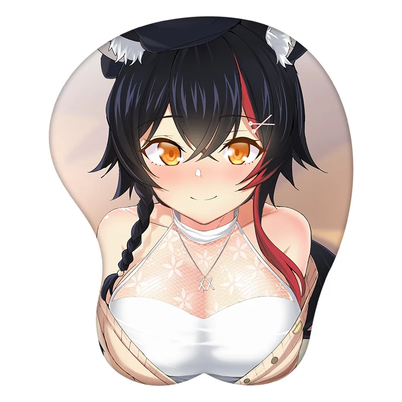 3D Mouse Pad Ookami Mio Azur Lane Anime Wrist Rest Silicone Sexy Creative Gaming Mousepad Mat