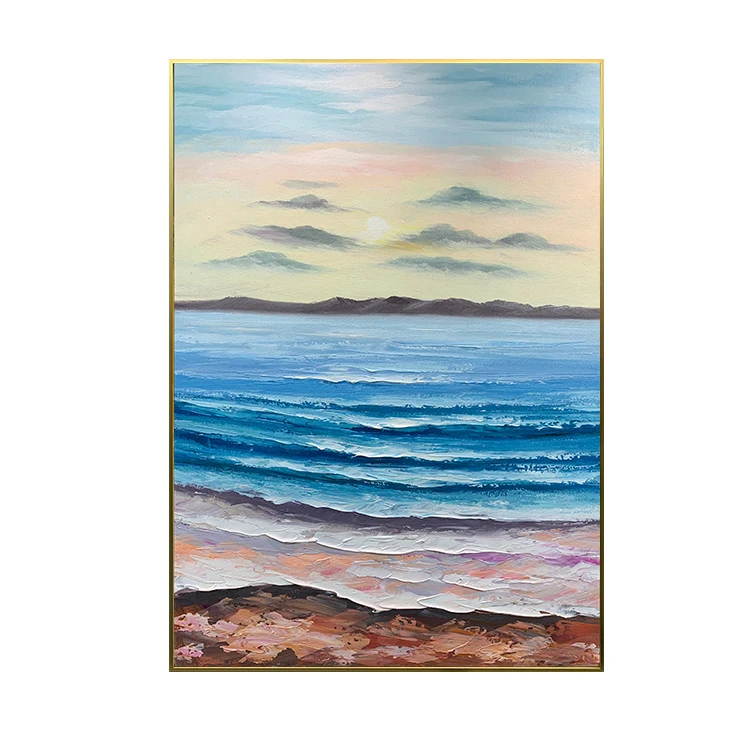 

Custom Handmade Seascape Oil Painting Hand Landscape Home Wall Paintings Canvas Art Decor