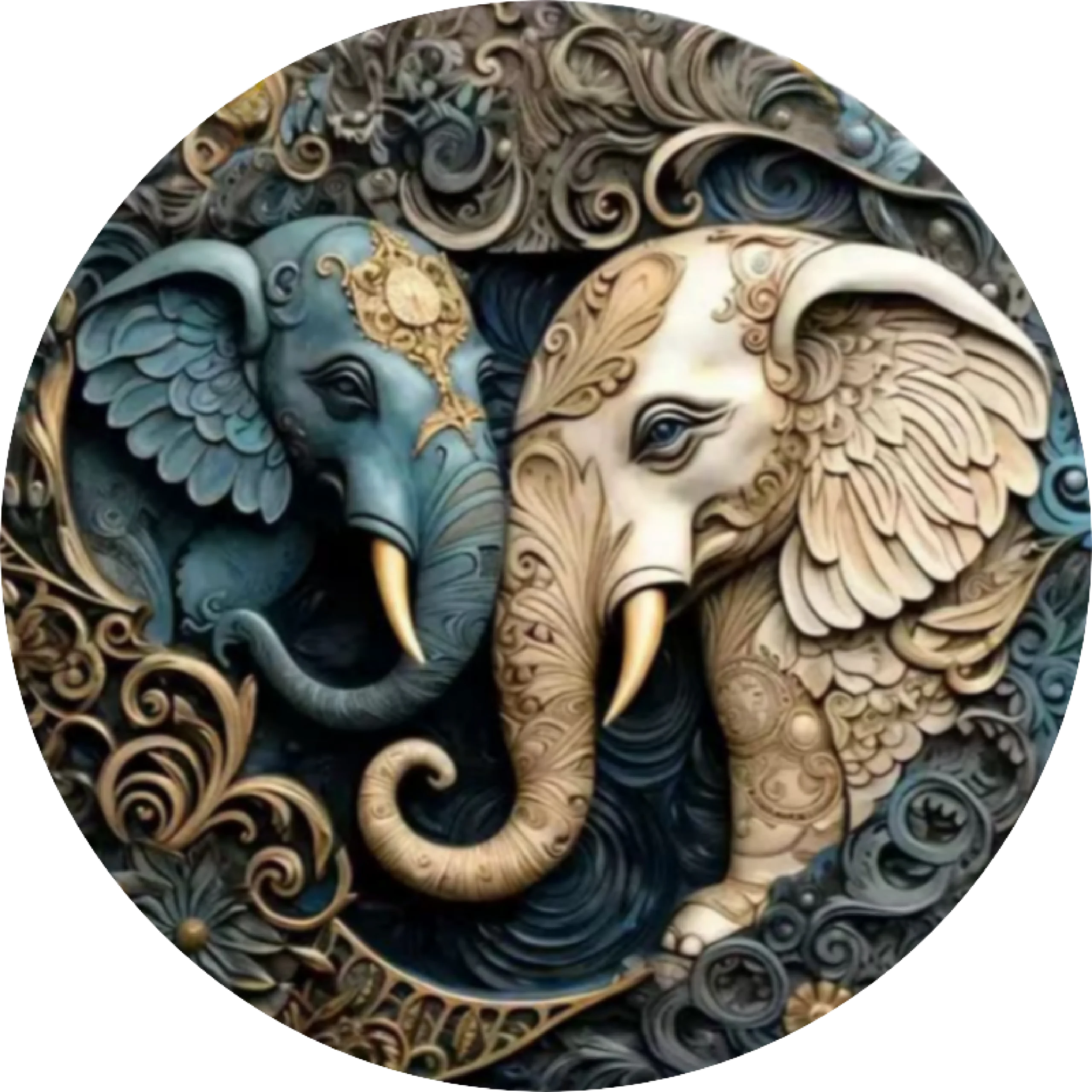 【Vintage Winged Elephant Silicone Baking Mold】Carved Elephant Shape Chocolate Candy Fondant Decoration Mold