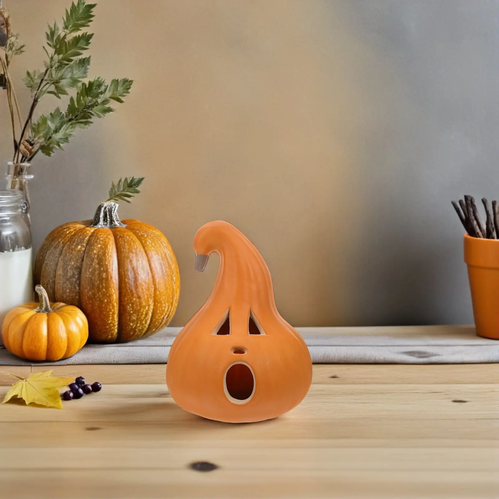 Halloween Pumpkin Lantern LED Light Up Jack O Lantern Night Light Plastic Glowing Pumpkin Decoration for Indoor Outdoor Use