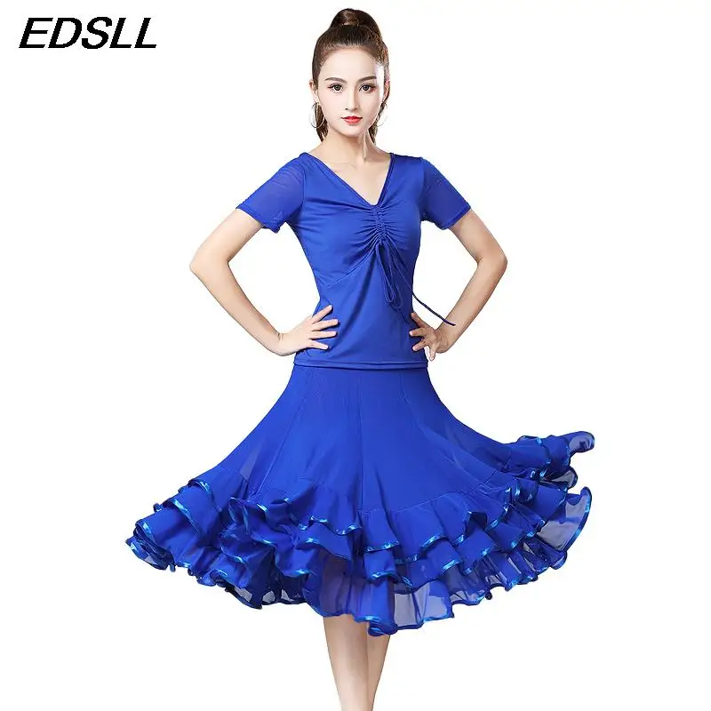 Latin Dance Erwachsene Tanz Praxis Kostüm Frauen Walzer Tango Modern Dance Training Anzug Großen Rock Dance Performance Kostüm