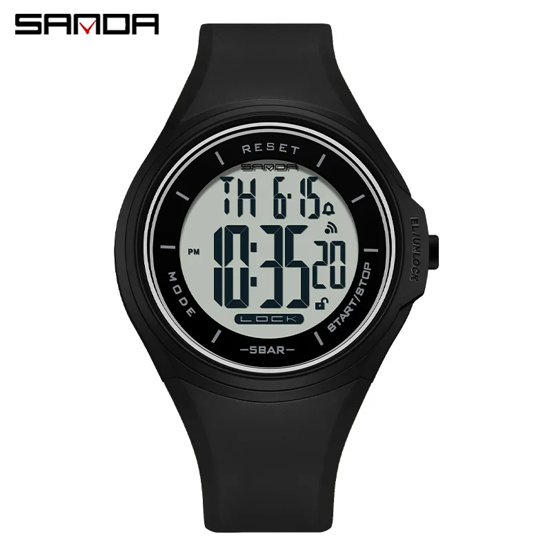 Sanda-Relógio de Pulso Masculino Silicone Strap, Modo de Alarme LED Eletrônico, Movimento Digital, Esportes ao Ar Livre, Nova Chegada, Moda, 2131