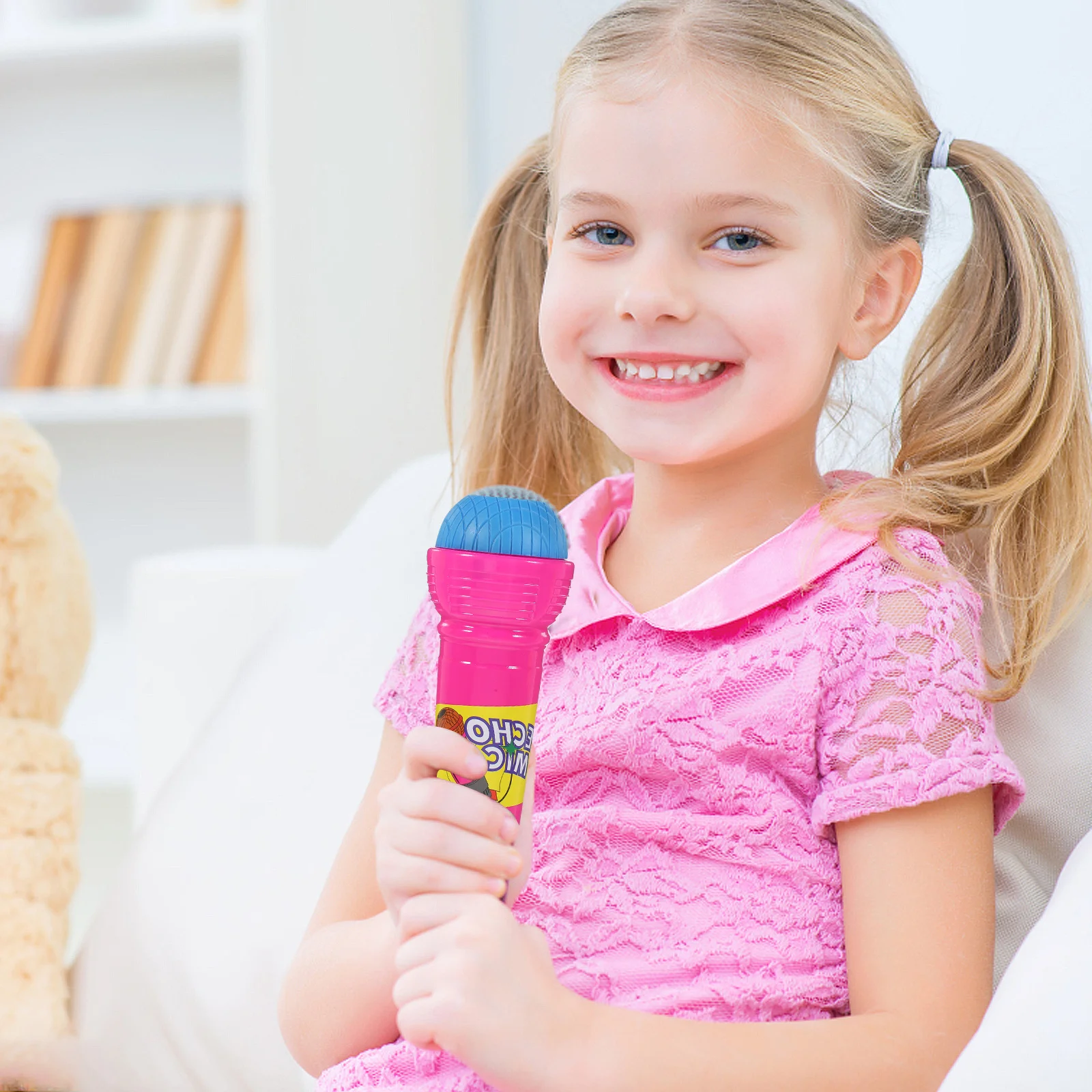 3 pçs plástico poderoso eco microfone brinquedos criativo design realista seguro material não-tóxico ideal para crianças presentes festas