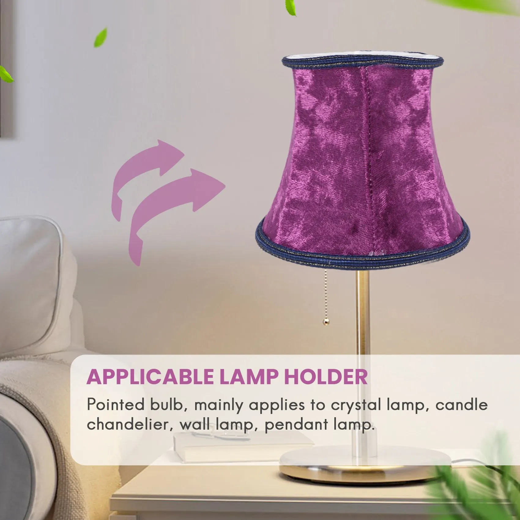 Fabric Clip On Lamp Shade, E14 Handmade Lampshade For Modern European Style Wall Sconce Lamp, Crystal Lamp, Candle Lamp, Table