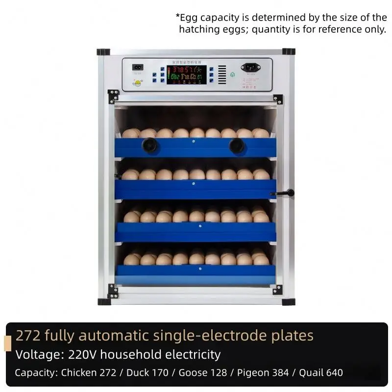 Fully Automatic Egg Incubator With 96% Hatching Rate 360° Roller Tray Hatcher For Chicken Goose Duck Reptile
