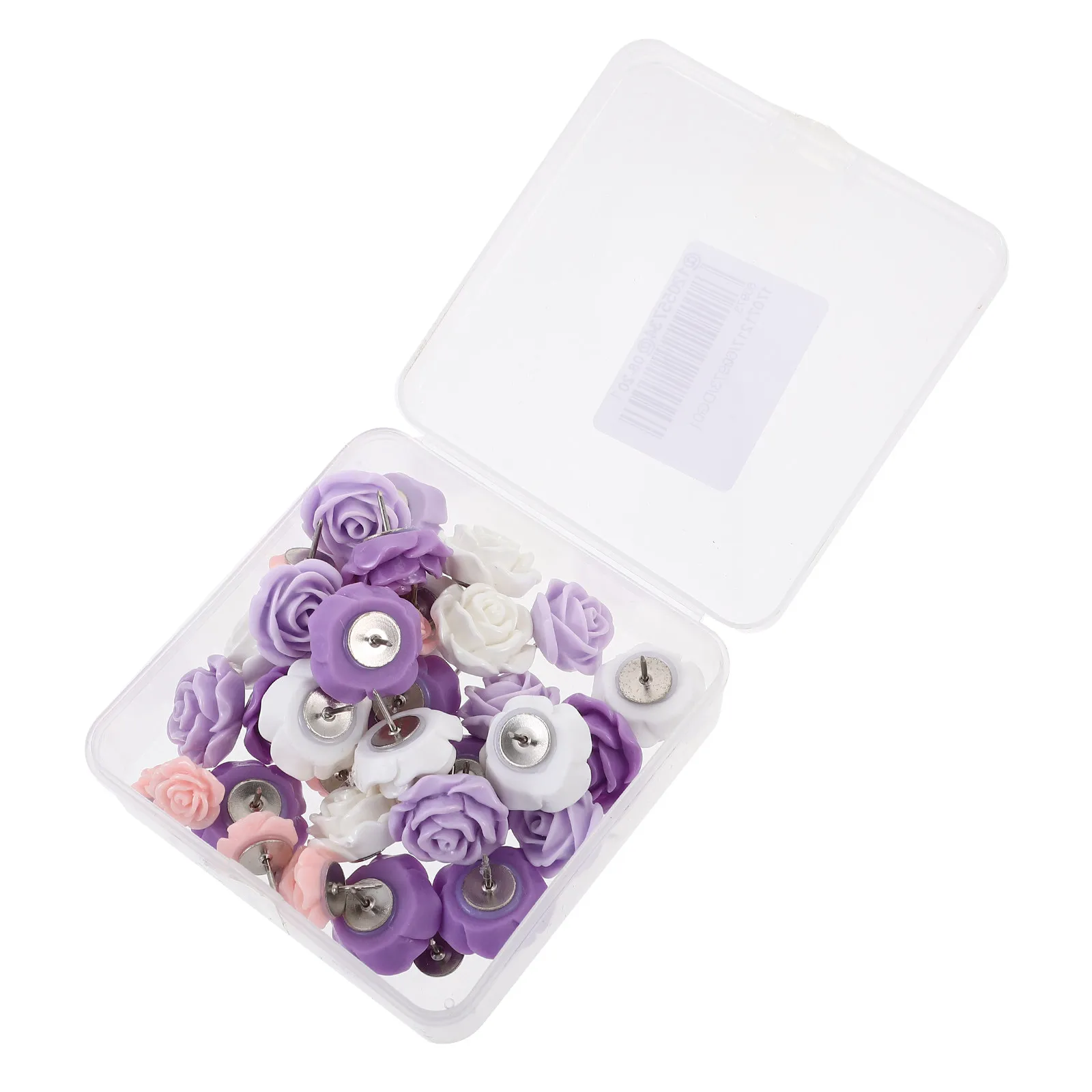 

40Pcs Delicate Rose Shaped Thumbtacks Multi-Function Compact Pushpins Convenient Small Push Pins for Office Home Map Accessories