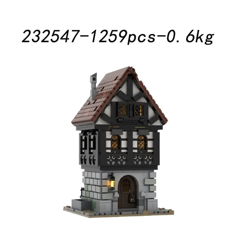 تجميع الجسيمات الصغيرة بناء الالعاب العملاقة MOC-232547 القرون الوسطى مدينة بناء منزل سحري قلعة الغابات لعبة مجسمة الديكور