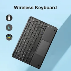 タッチパッド付きワイヤレスキーボード,Bluetooth対応,充電式,78キー,iOS,Android, Windows, iPad,タブレット,携帯電話