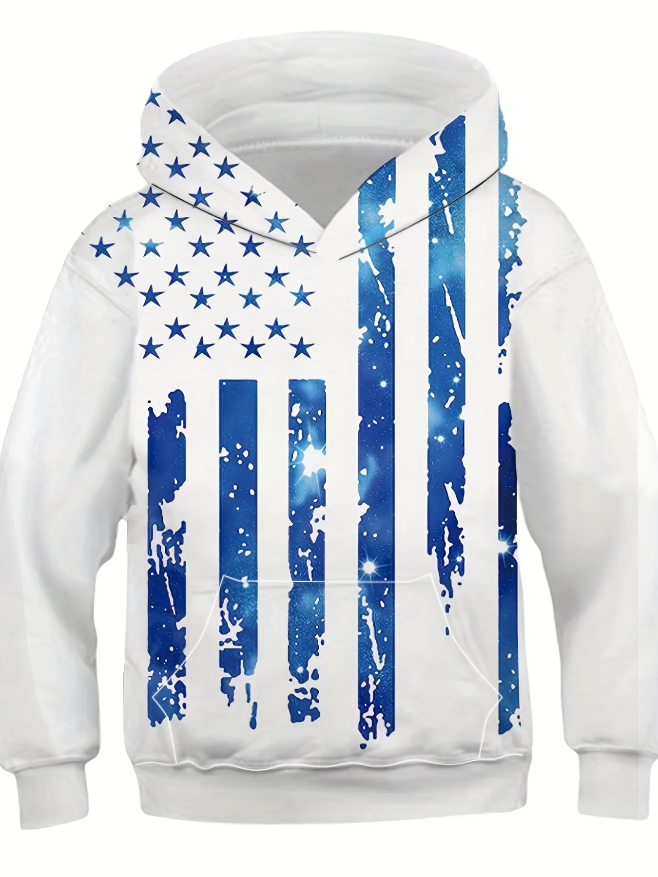 

Unisex Novel Hoodie 3D Blue Flag Pattern Hoodie Kangaroo Pocket Hoodie Fashion Spring and Autumn Hoodie Outdoor Sports Shirt