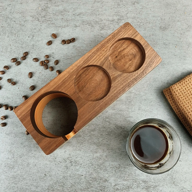 

Spot walnut parquet coffee machine handle cloth powder press base