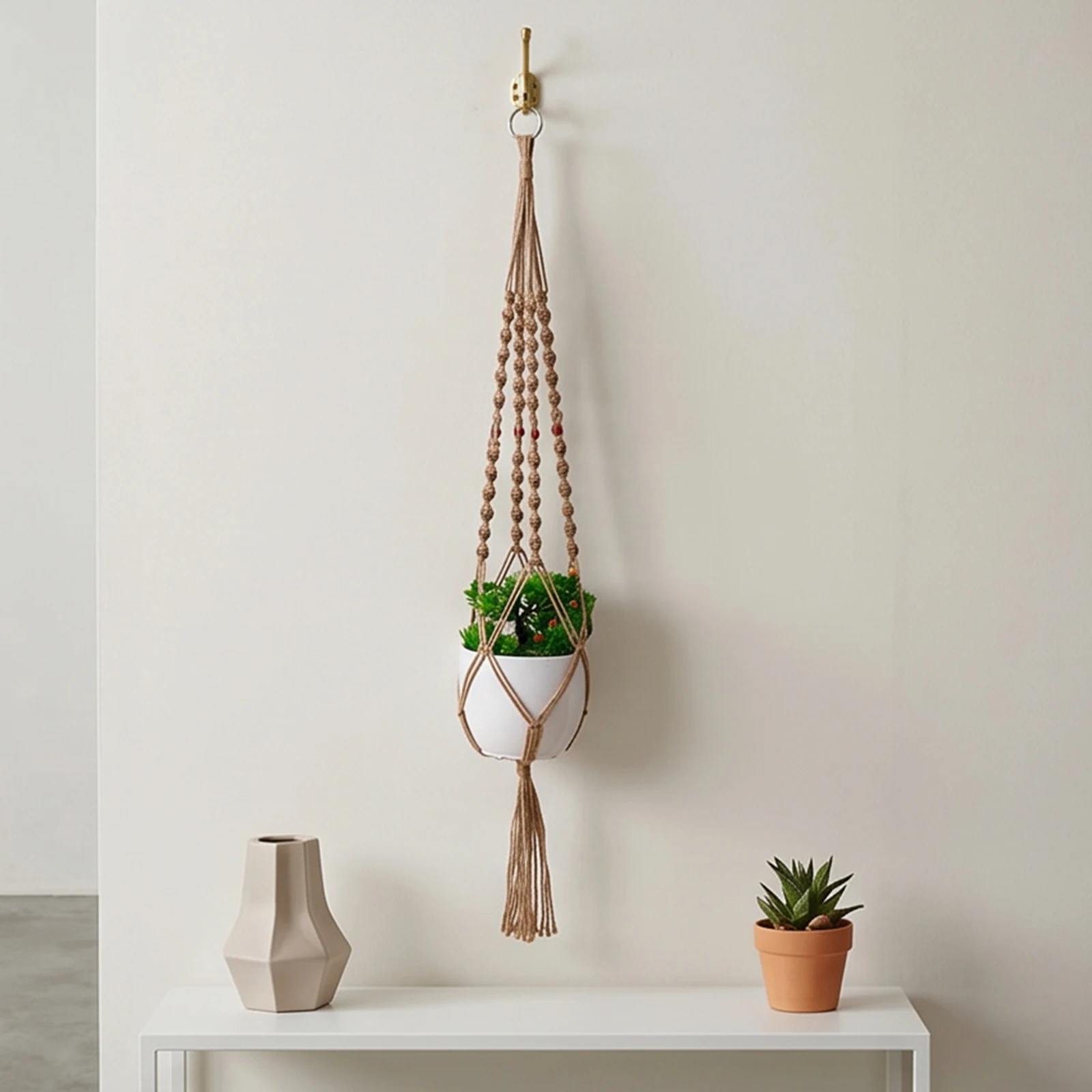 Macrame Plant Hanger (Pots Not Included) Flower Pot Baskets Hanging Net Woven Cotton Rope for Indoor Outdoor Boho Home Decor