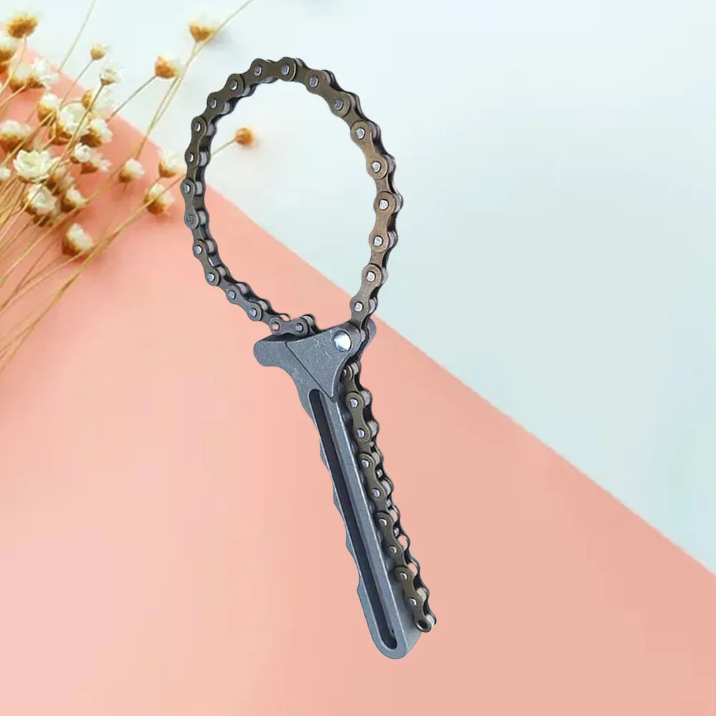 

Oil Filter Wrench Heavy Duty Chain Grip Engine Oil Filters Spanner Professional Tool For Old Style Fuel Filters Handle