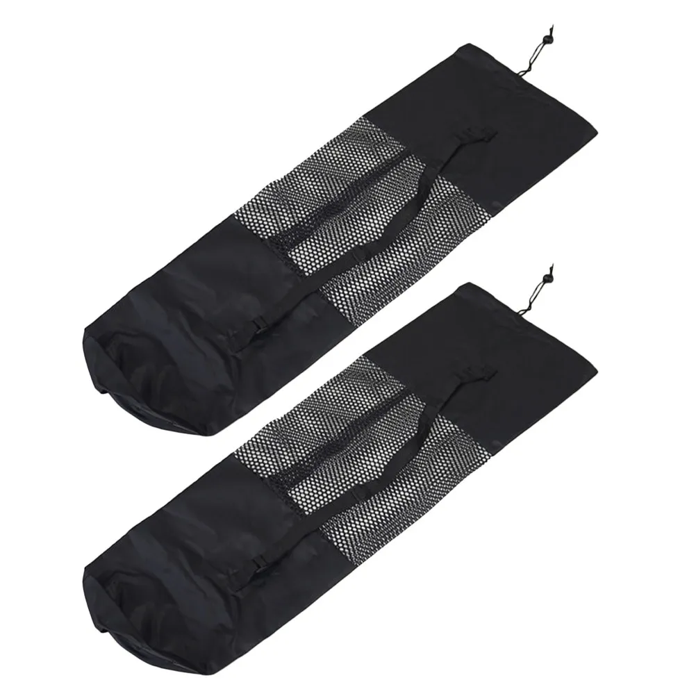 2Pcs Yoga Breathable Mesh Large Capacity Yoga Mat Carrier with Adjustable Strap Stylish Minimalist Design for Travel