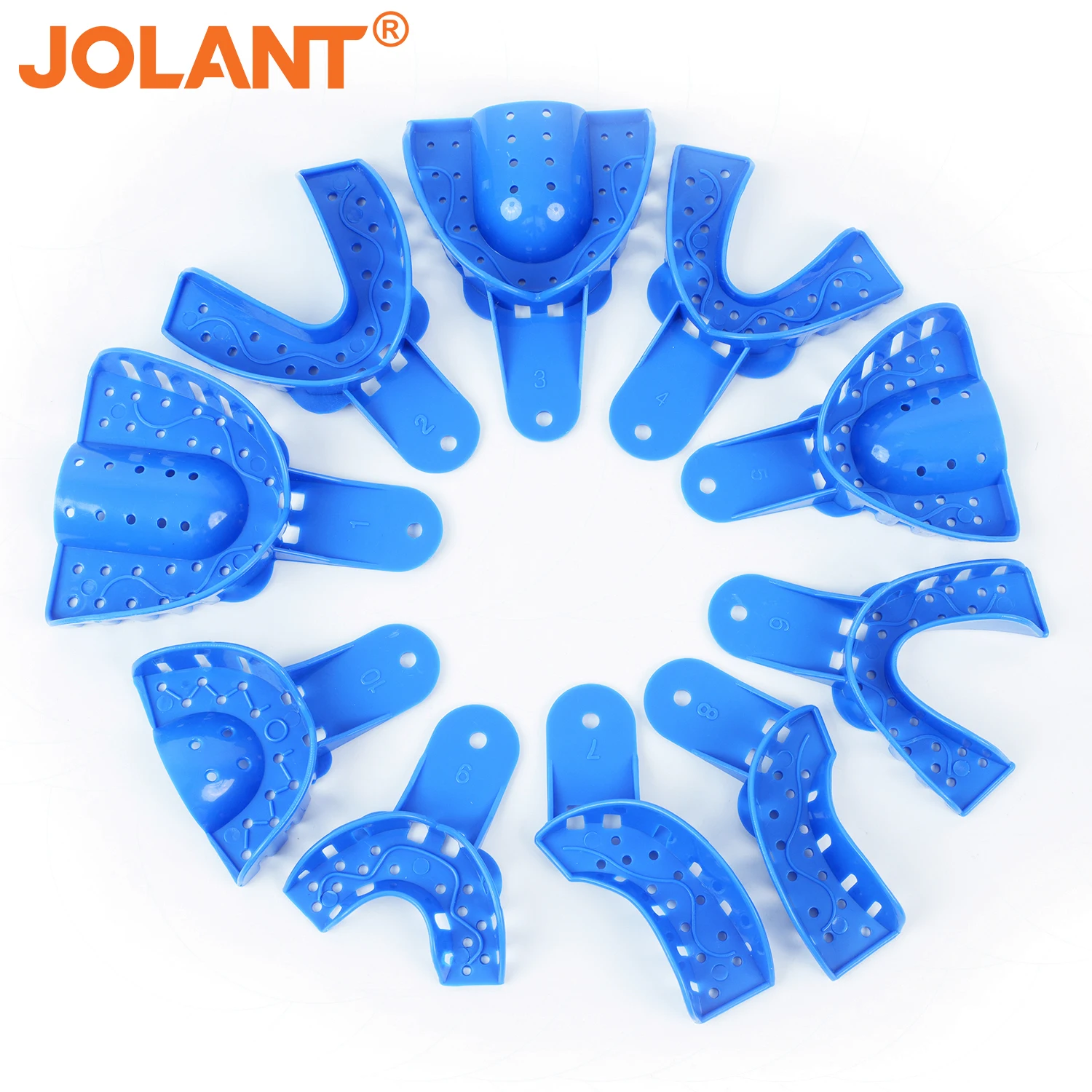 10 Stks/pak Jolant Wegwerp Tandheelkundige Afdruk Trays Plastic Volwassen En Kinderen Tandheelkundige Materialen Mondhygiëne Tandarts Product