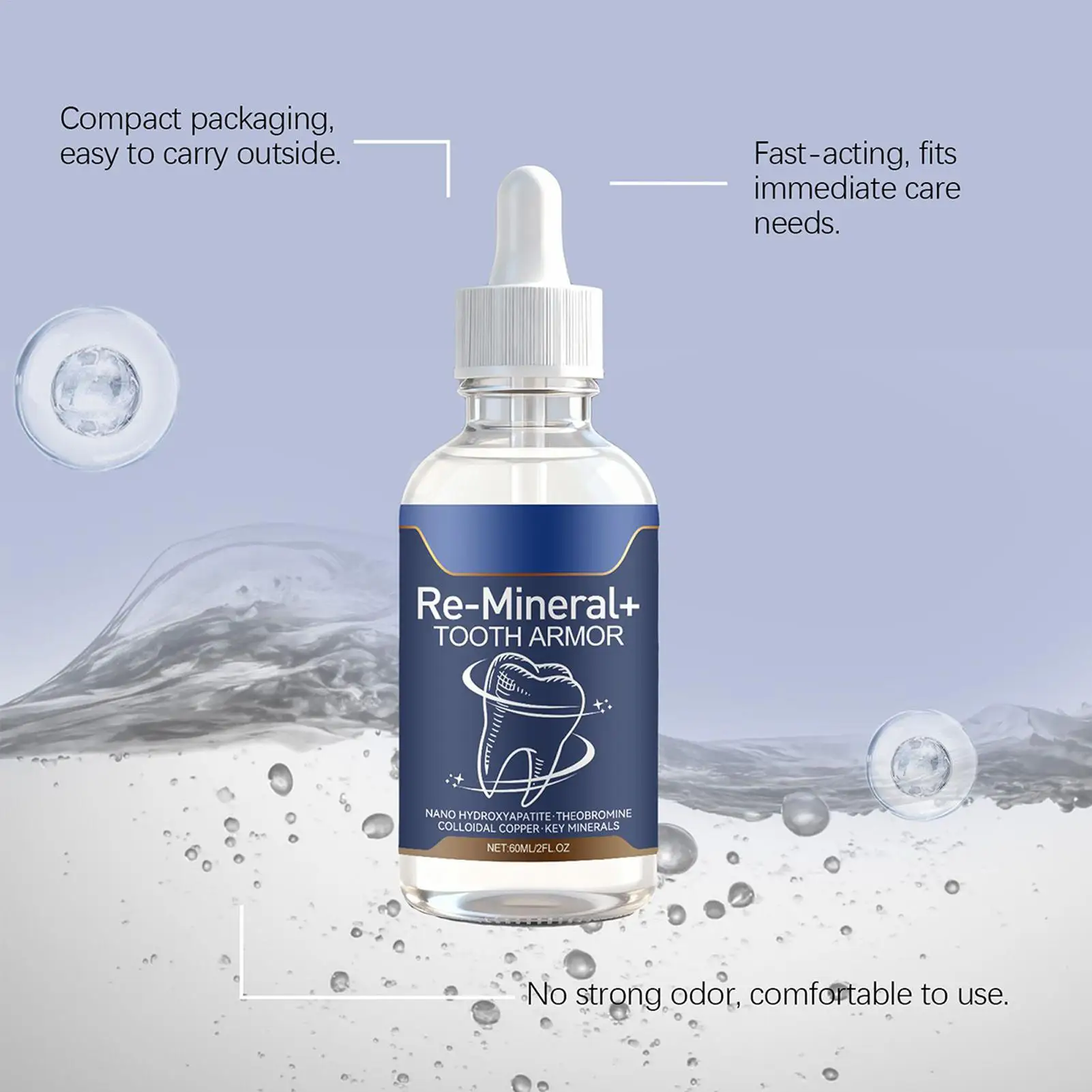 60 ml Zahnreinigungsflüssigkeit entfernt Zahnflecken, Zahnweißung, für Frauen, Zahnfleischpflege, Kariesreinigung, Gesundheitslinderung, Reparatur – Detail 8