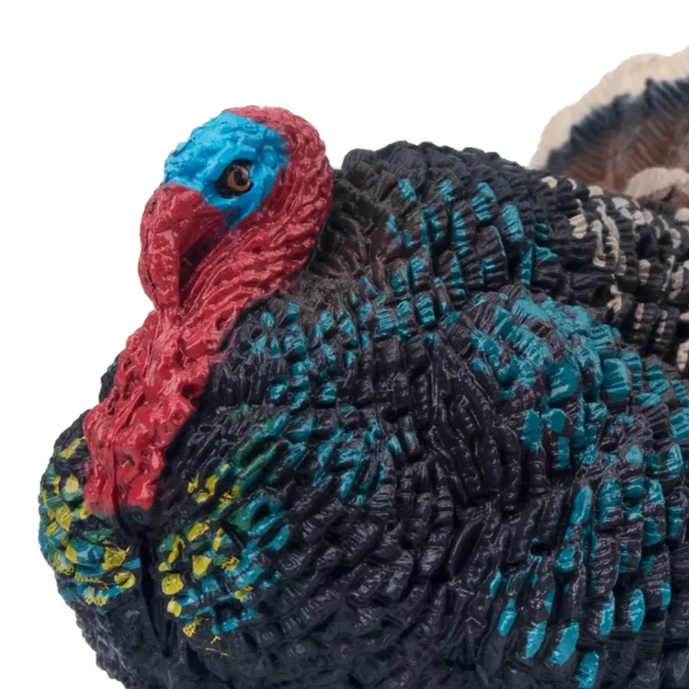 Toymany Simulazione Turchia Fauna Selvatica Modello Animale Giocattolo Mini Figure Bambole Action Figurine Giocattoli Regalo per Bambini Decorazione Torta
