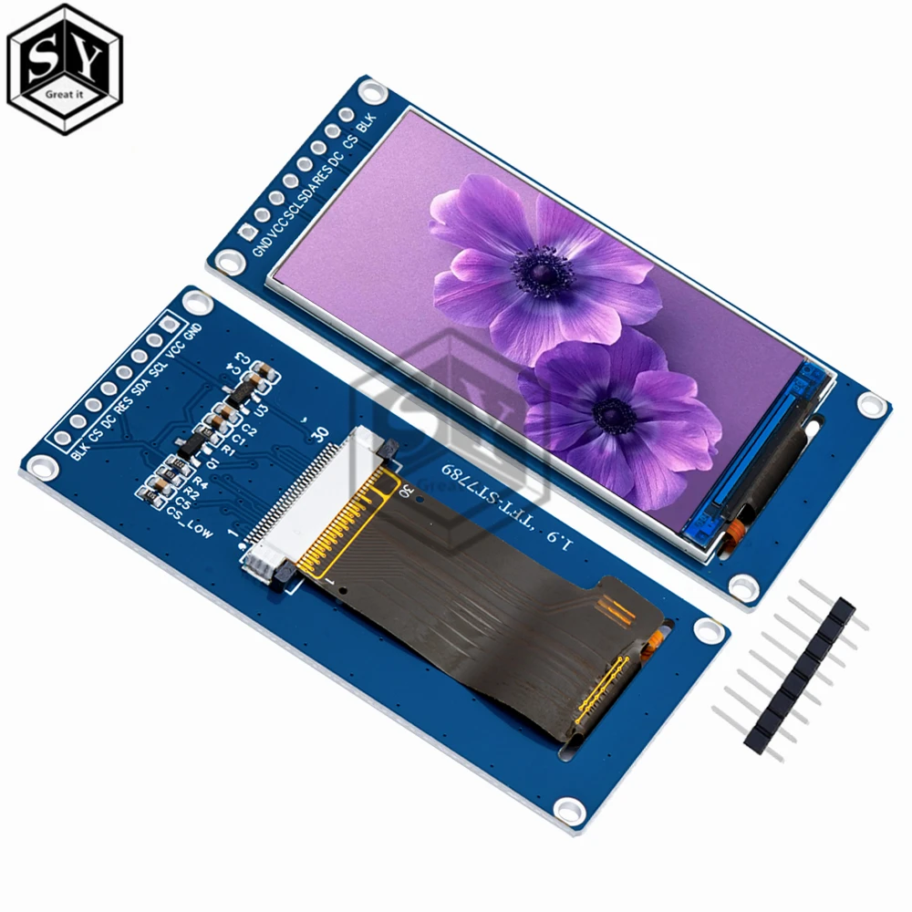 1PCS New 1.9 inch IPS full angle TFT display screen LCD screen color display module SPI serial port high-definition 170x320