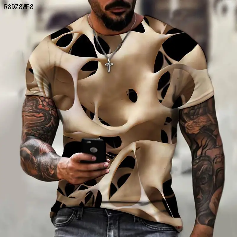 Brand Men\'s Summer Short Sleeve 3D Pattern 3D Printing Men\'s T-shirt Trendy Streetwear Size 5XL Plus Size 2021