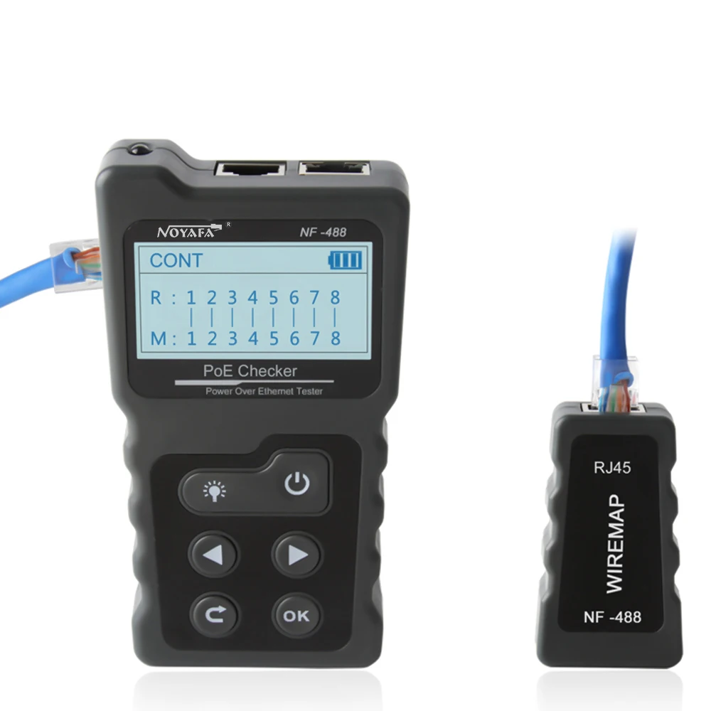 Multi-functional LCD Network Cable Tester PoE Checker Inline PoE Voltage and Current Tester with Cable Tester