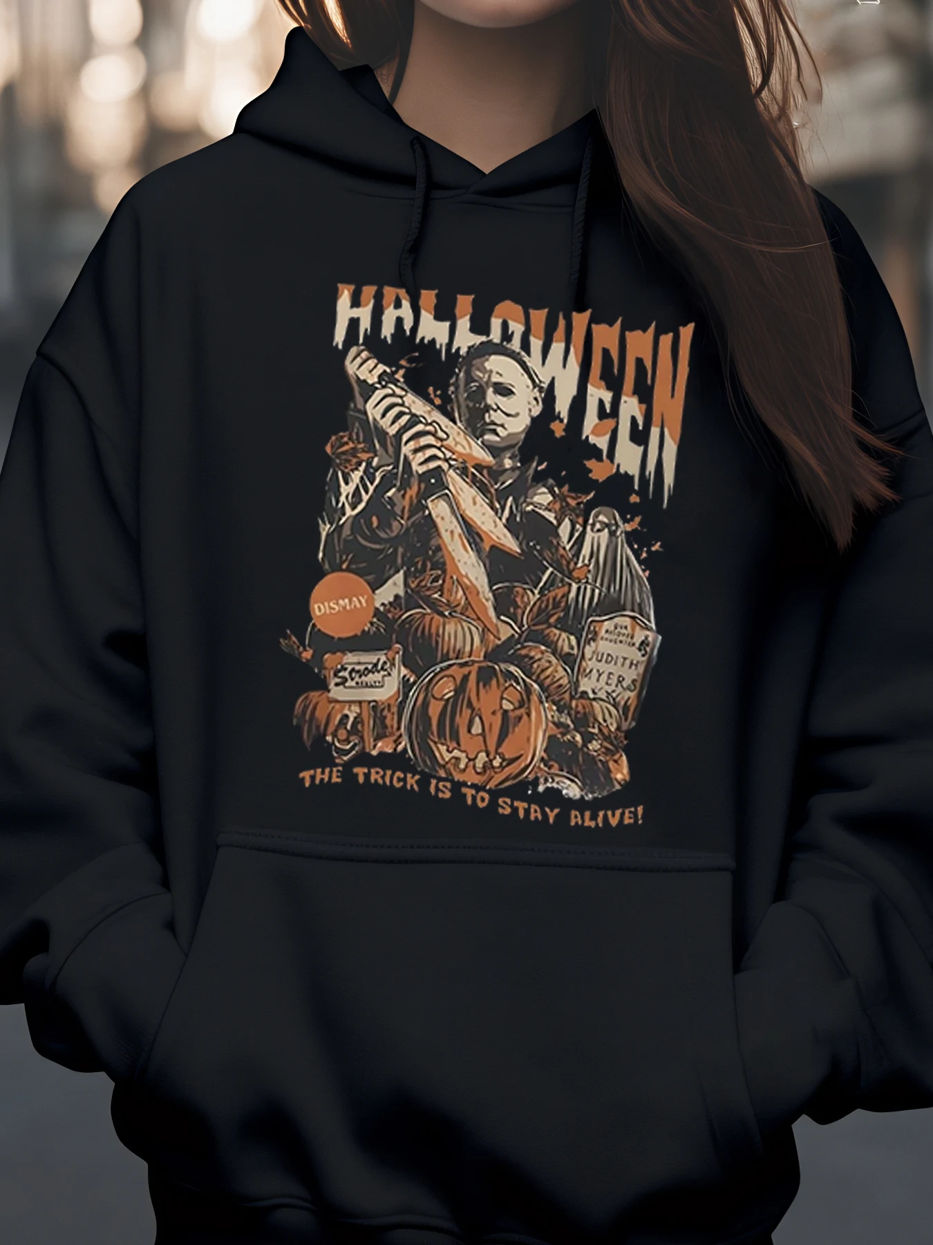 Sweat à capuche imprimé Halloween Michael Myers, citrouille, horreur, Festival d'automne, vêtements décontractés pour femmes et hommes