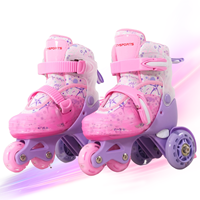 CITYSPORTS PRO Roller Skates, Skates for Kids, 8 Light Up Wheels Skates for Girls, Adjustable Size Roller Boots for Beginners