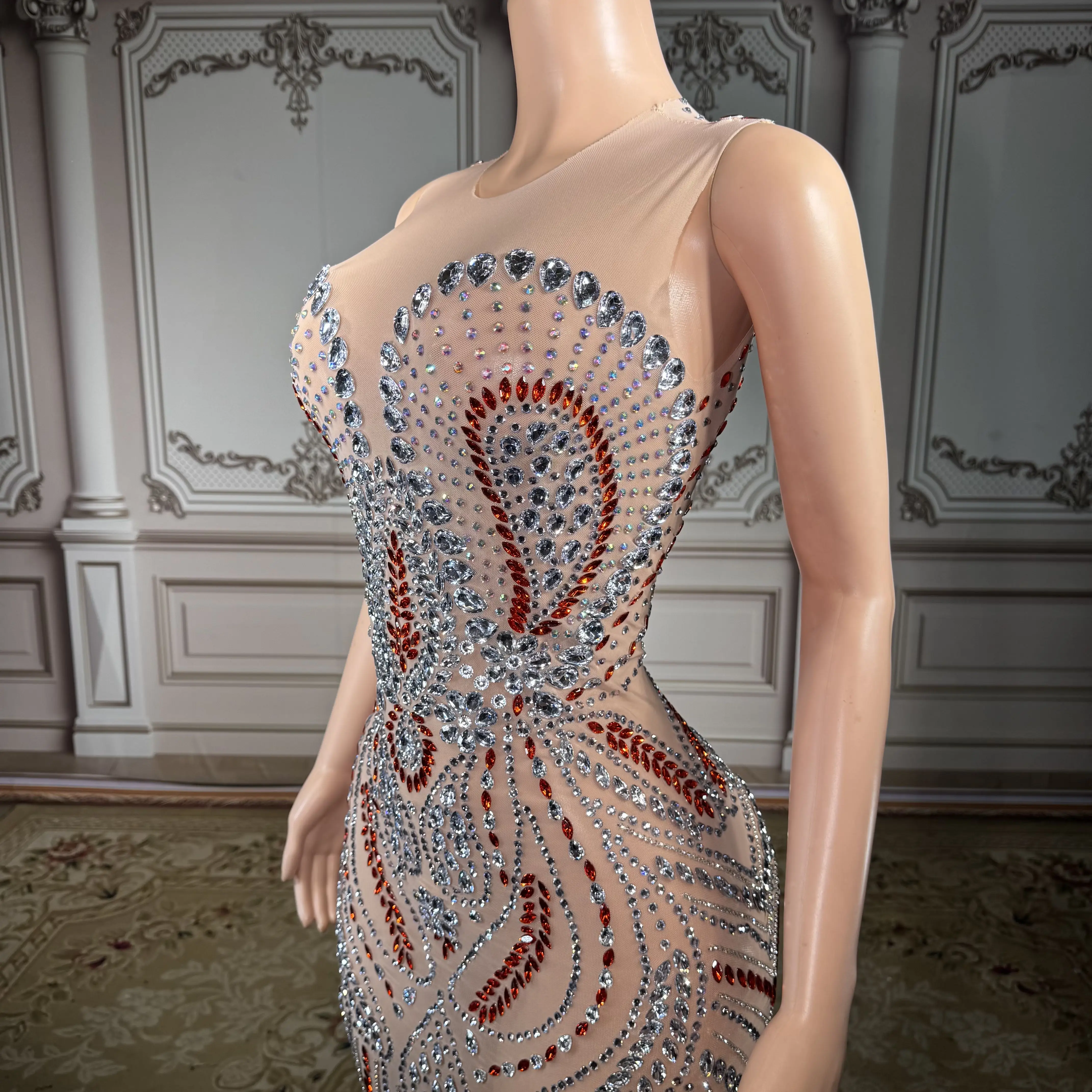 ZD Abito da sera elegante sexy con strass Abito da festa di lusso da donna Abito da ballo scintillante Abito lungo formale 2025 Moda all'ingrosso