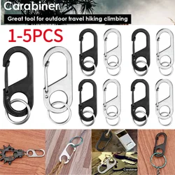 8-shaped Key Anti-Theft Clasps 440 Stainless Steel Mini Key Chain Carabiners Lightweight Wear-resistant for Travel Climbing