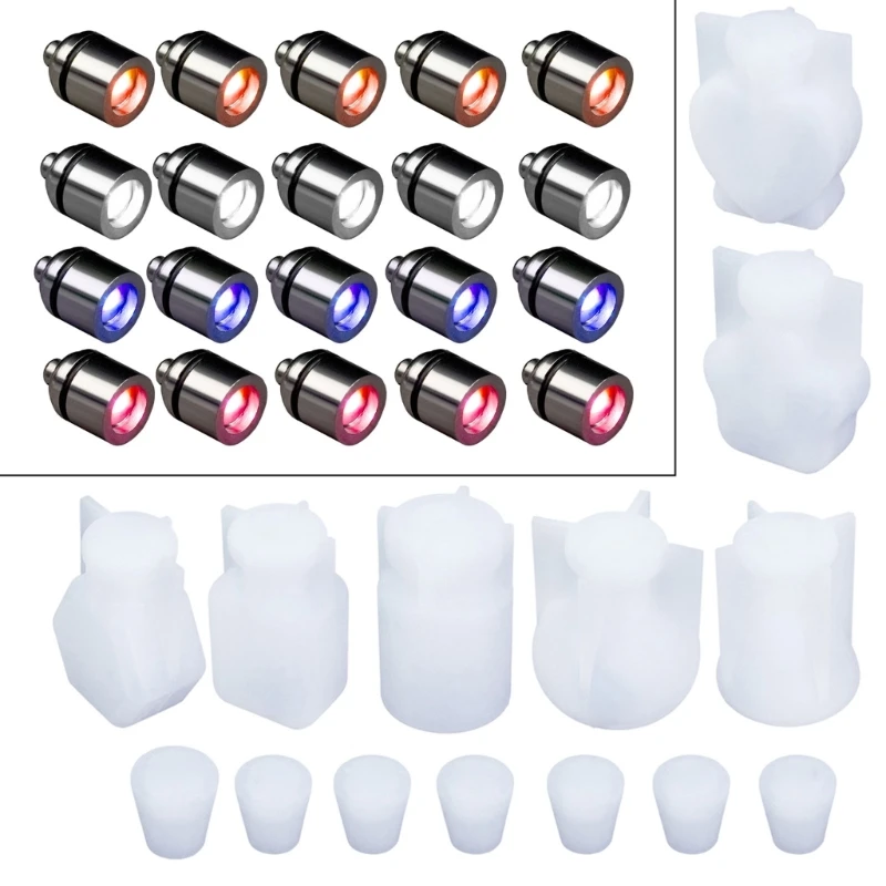 

7pcs Night Light Silicone Mold DIY Crystal Epoxy Resin Drift Bottle Molds Decor