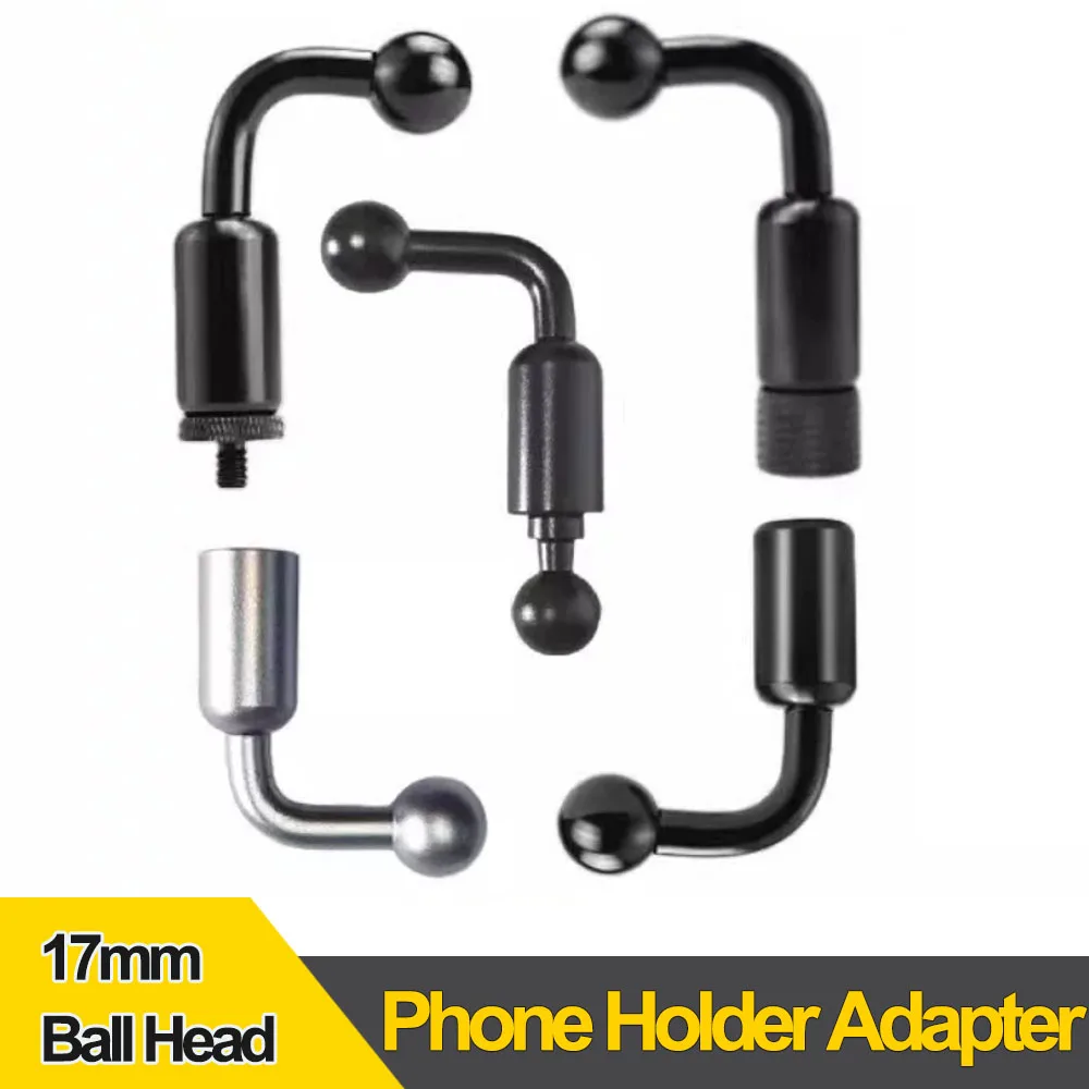 Aluminum 17mm Ball Head Adapter for Phone Tablet GPS Navigator Holder 1/4 Thread Tripod Mount Connector