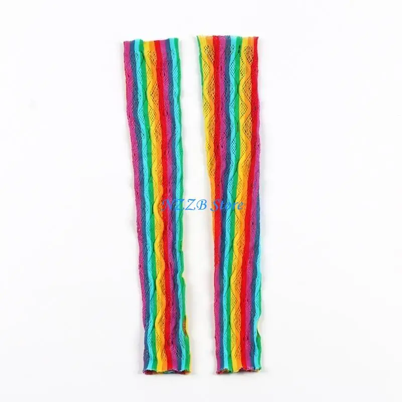 

T21F Women Arm Gloves Distress Fingerless Arm Sleeves Girl Roleplay Costume Gloves