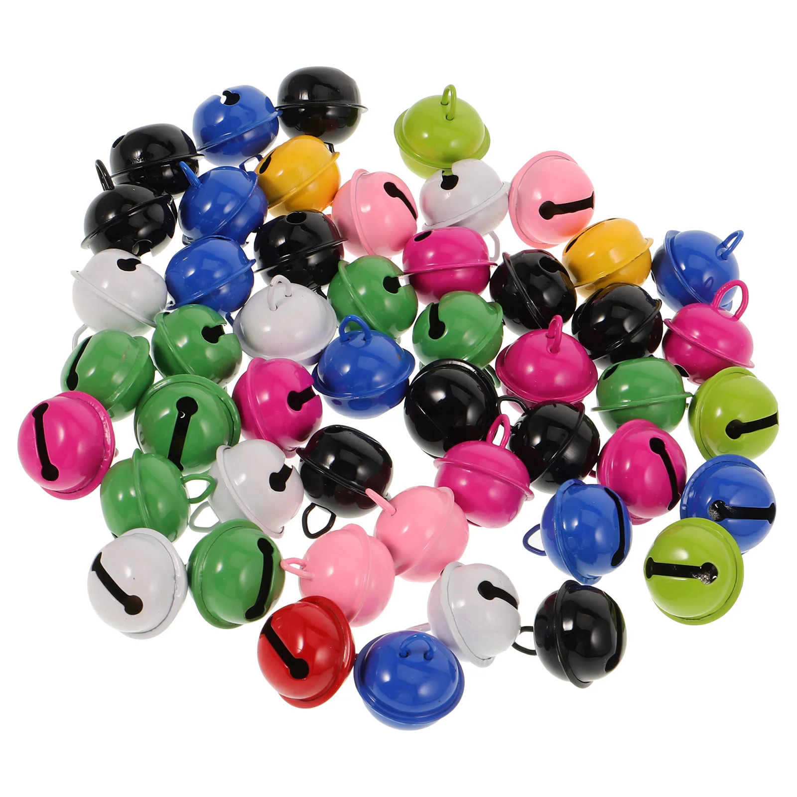 50pcs สีผสมขนาด 22 มม.สีสันสดใส Jingle Bell โลหะรอบ MINI Bells เครื่องประดับเครื่องประดับตกแต่งคริสต์มาสใช้จี้ F