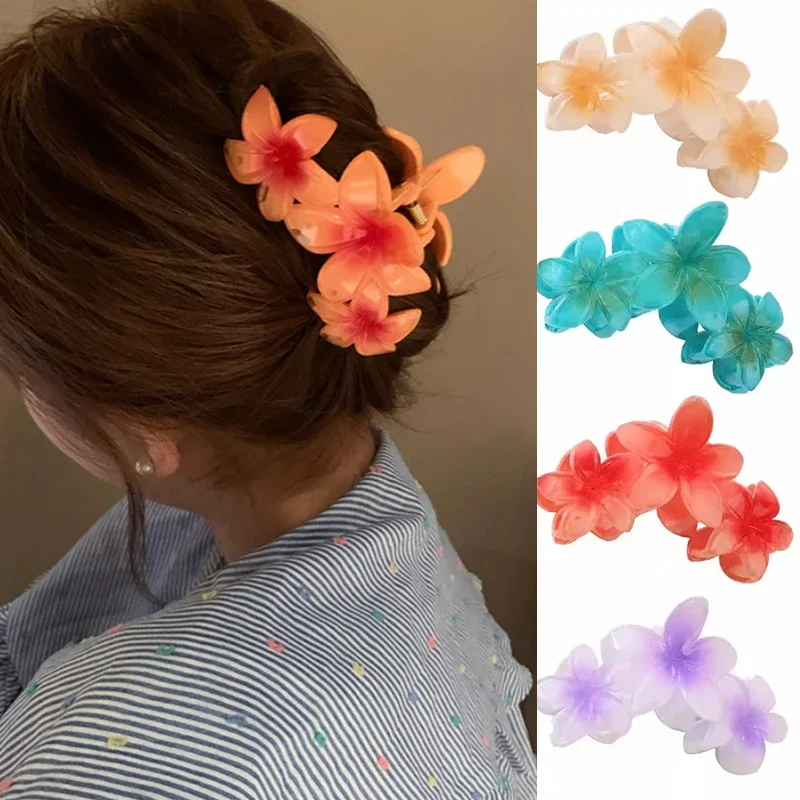 2024 Egg Flowers Hair Clips Back of Head Retro Hairpin Shark Clip Japanese and Korean Seaside Vacation Girls Hair Accessories