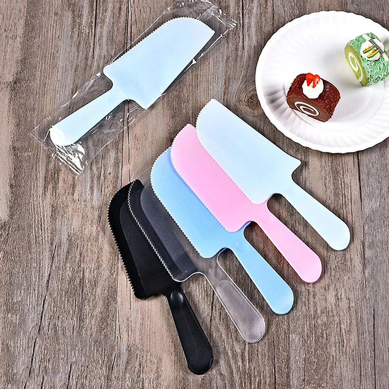 10/50pcs Pizza Cutter Plastic Cake Knife Pie Cutter For Cheese Dessert Cutlery Bakeware Cake Spatula Tool Wedding Cake Slicer