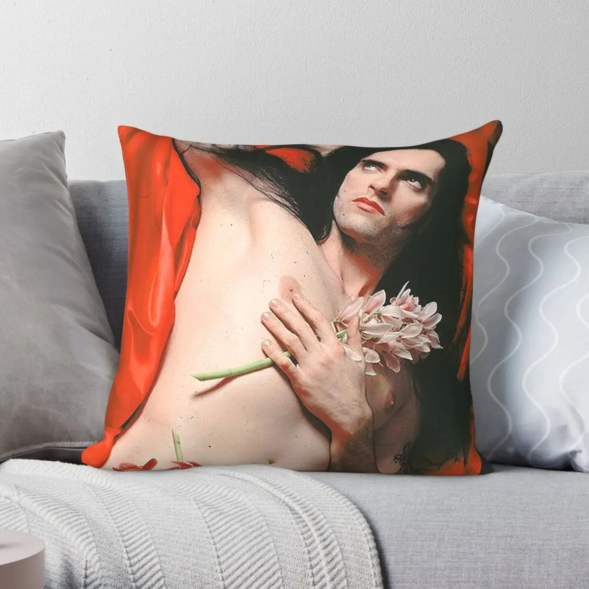 Peter Steele Flowers French Girl Pillowcase Polyester Linen Velvet Printed Zip Decor Room Cushion Cover