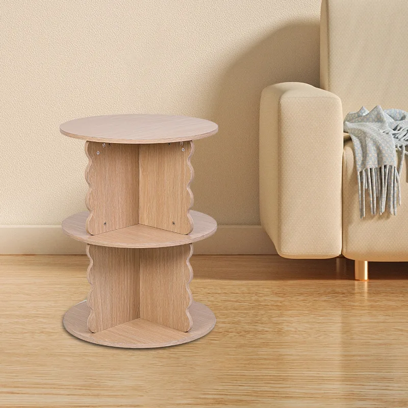 رف كتب جديد دوار 360 درجة، خزانة كتب منزلية بسيطة للطلاب، رف تخزين متعدد الطبقات لغرفة النوم #4