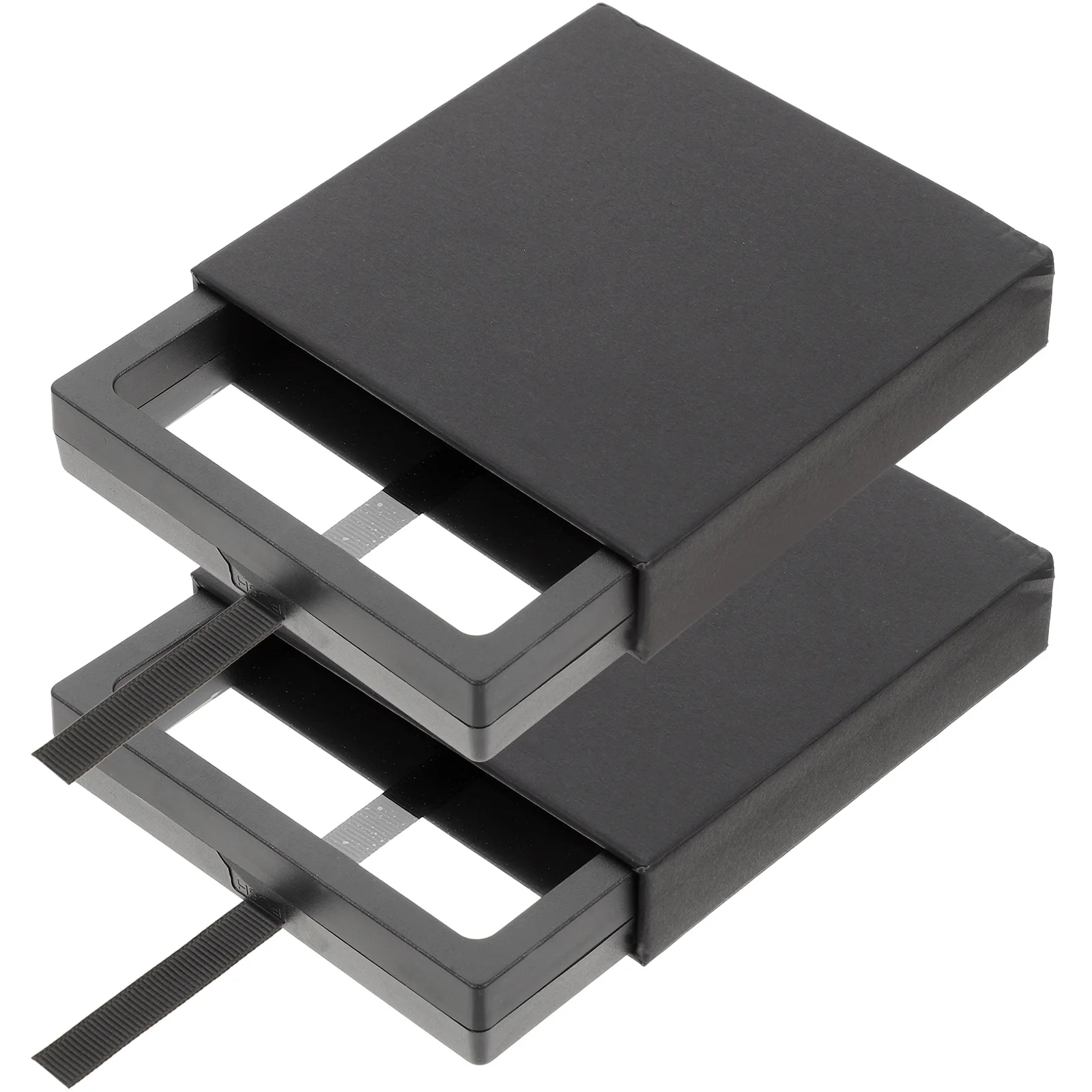 

2pcs Dustproof Jewelry Storage Box Organizer Cases For Earrings Rings Travel Lightweight Compact Heart Design Film Seal