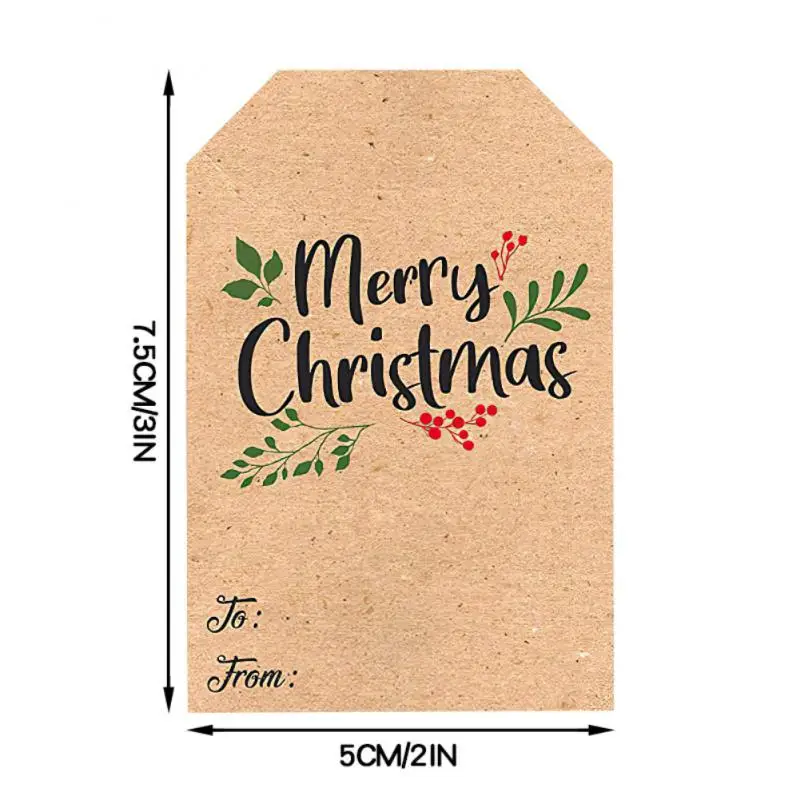 300pcs 5*7.5cm Merry Christmas Gift tags Sticker Kraft Paper Handwritten Name Christmas Tree Elk Label DIY Party Scrapbook