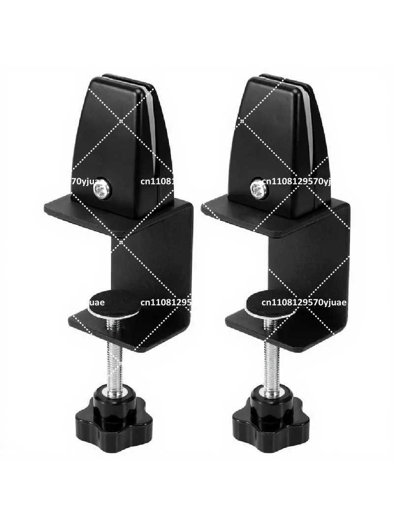 2 Pcs Office Desk Divider Clamp Privacy Screen Clip Holder Bracket Partition for Table Clamp - Black