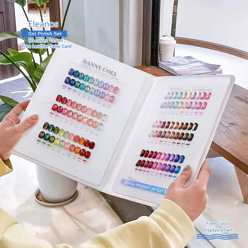 DannyColl TPO HEME Free 60pcs Magnetic Gel With Color Card High-end Immersion Nail Art 15ml Cat's Eye Nail Polish Gel Collection