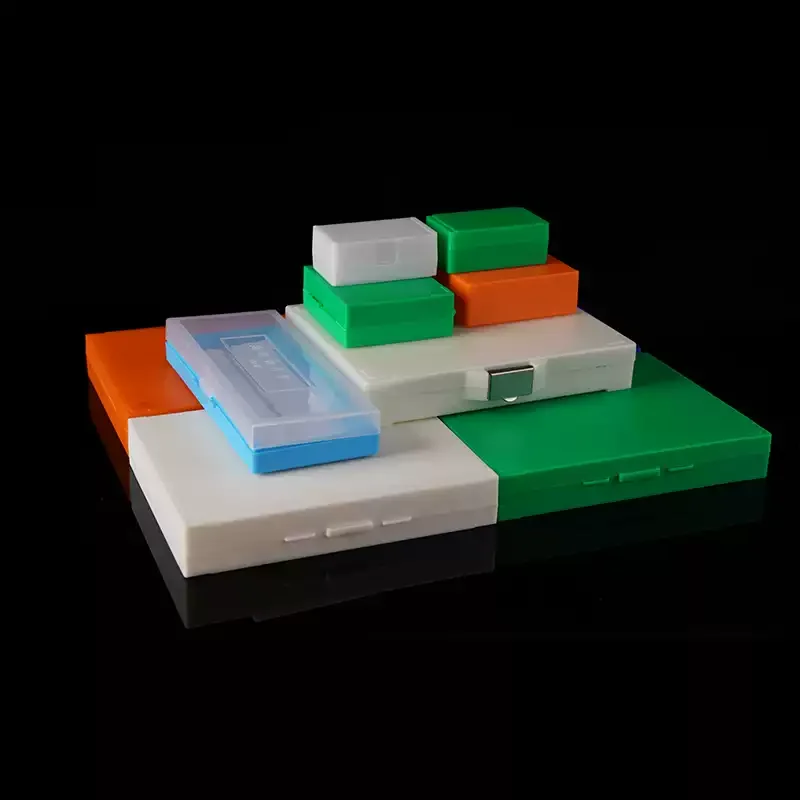 Microscope Slide Storage Box for Biological Pathology Specimens with Slotted Design for Holding Rectangular Glass Slides