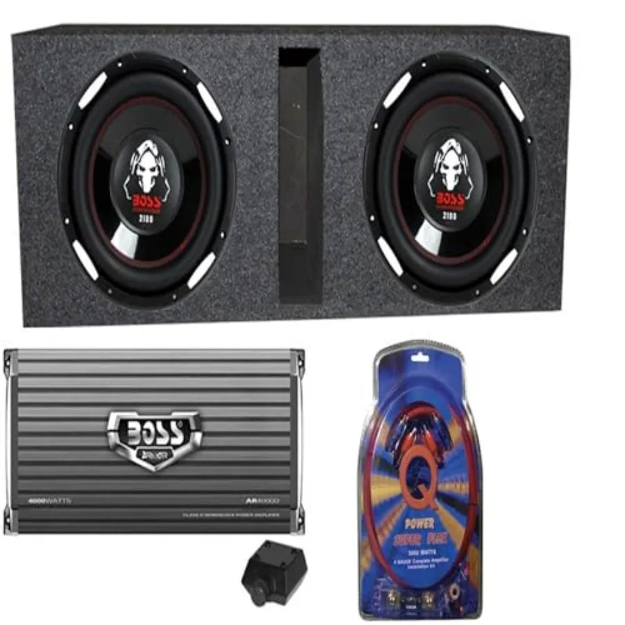 

Car audio subwoofer kit: 10 P106DVC subs, AR4000D amp, vented box4200W peak, black, high-power performance for vehicles