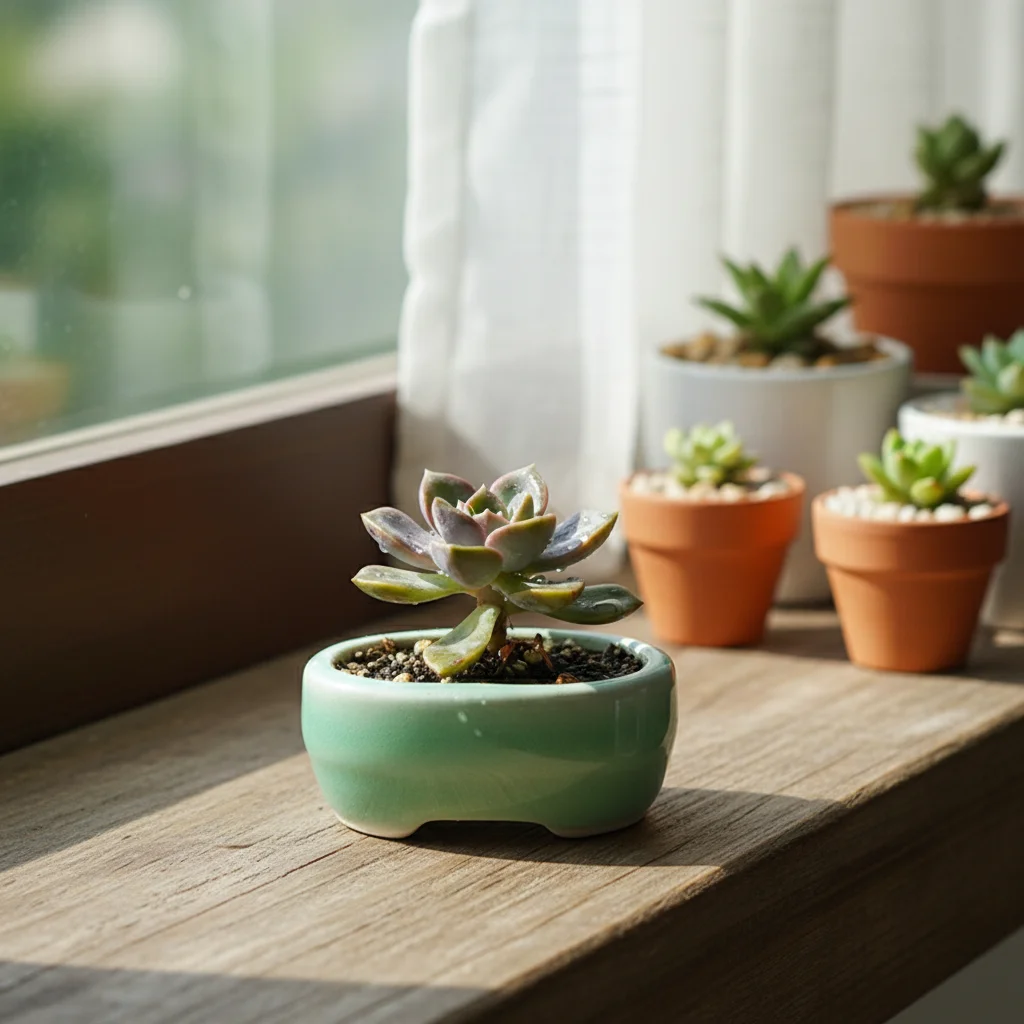 Mini Ceramic Planter Pot Small Clay Ceramic Handcrafted Small Flower Pot with Drain Hole for Home Decor