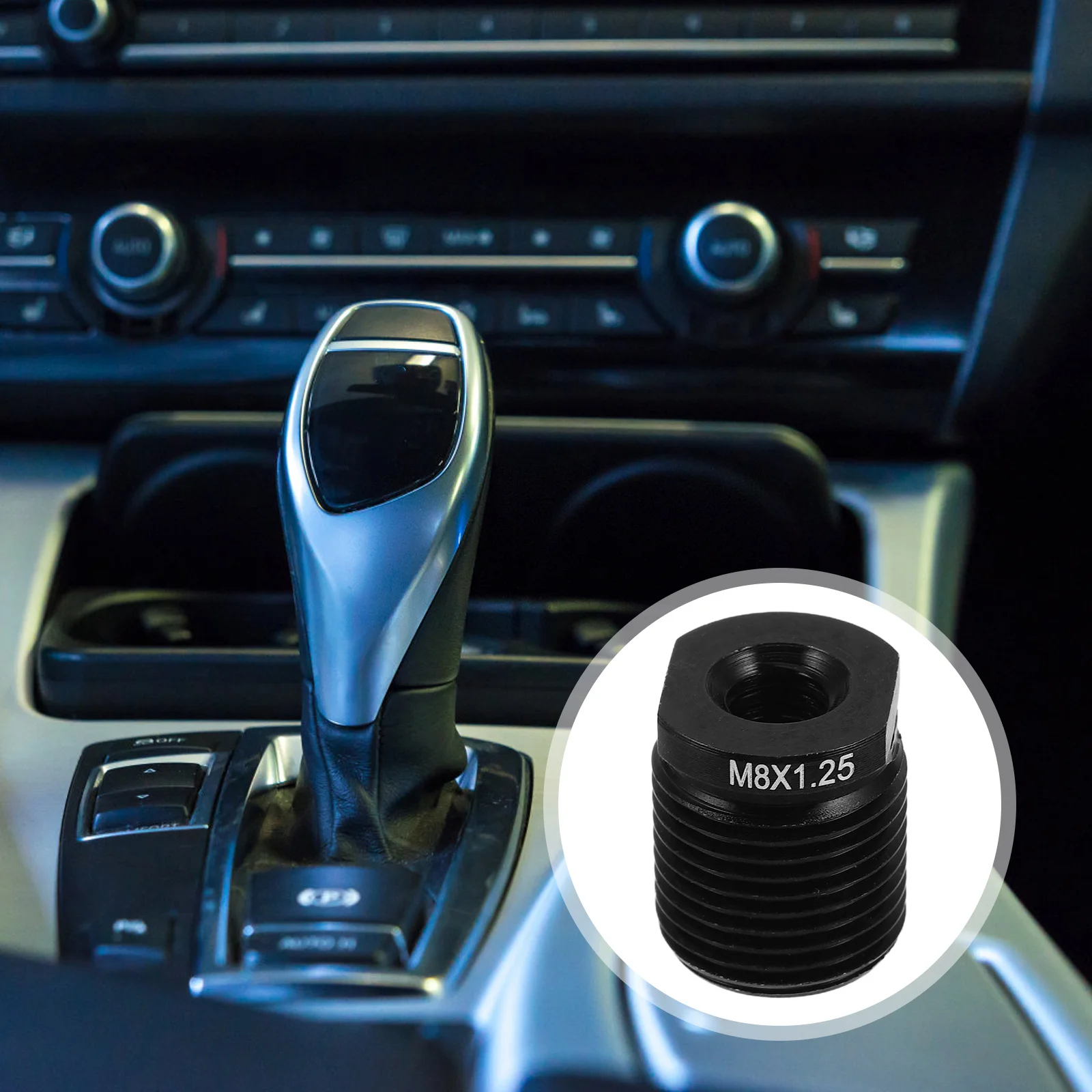 

Universal Shift Knob Adapter Non-Threaded Manual Gear Black M8 Durable Aluminum Easy Install Wide Compatibility Smooth