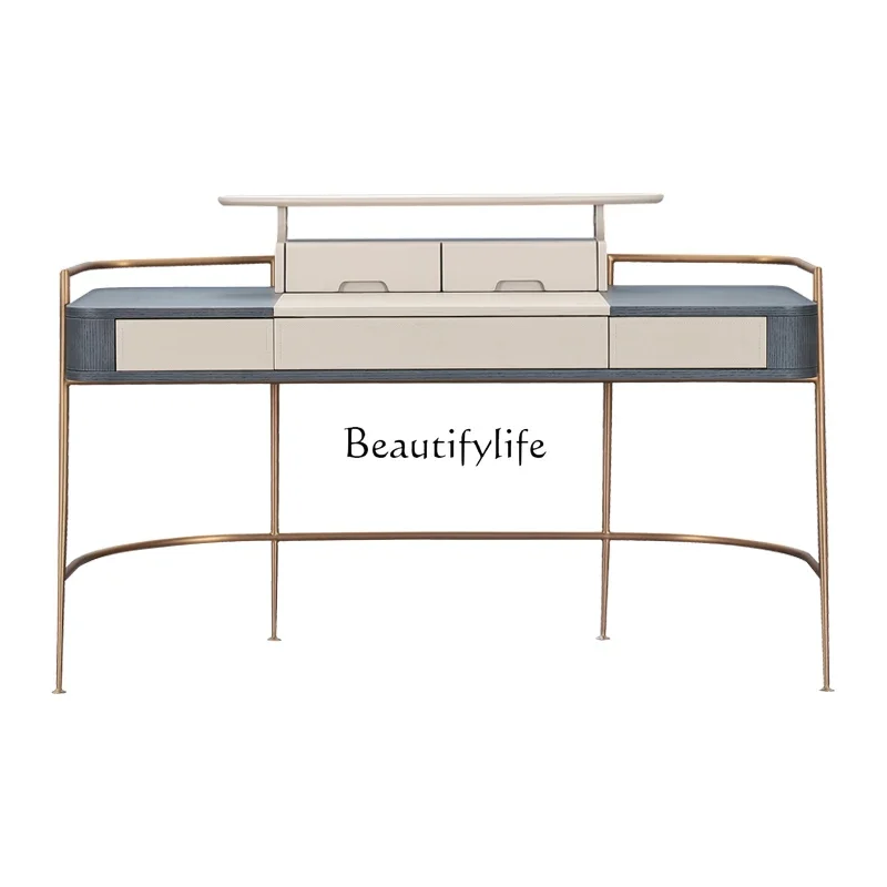 Italian minimalist light luxury study desk combination, modern industrial style dressing table