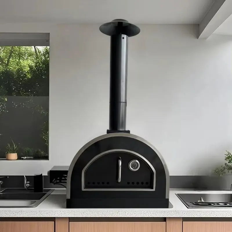 25 Inch Modern Premium Stainless Steel Outdoor Grill and Gas Pizza Oven Combo Easy to Install Desktop Design