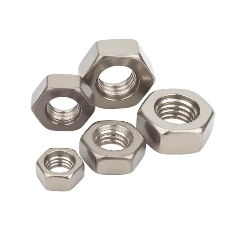 2/5/10PCS TA2 Pure Titanium Hexagonal Nut M1.6 M2 M2.5 M3 M4 M5 M6 M8 M10 M12 M14 M16M18M20M22 M24 DIN934 Screw Cap High Quality
