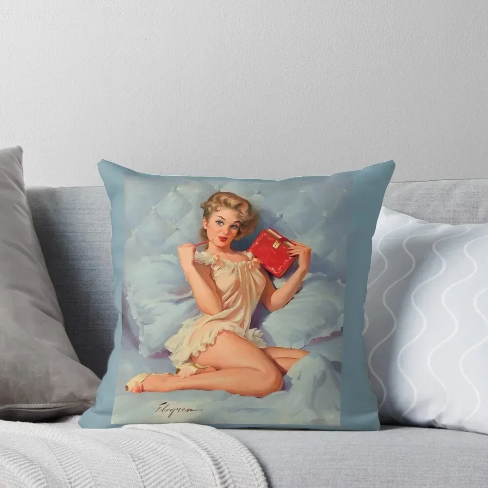 

Pin Up Girl - Gil Elvgren Throw Pillow Room decorating items Couch Cushions Decorative Sofa Cushion pillow