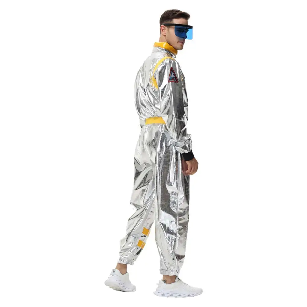 Fantrenfor- Costume d'astronome argenté pour adultes, combinaison Spaceman, vêtements Intégaux, tenues d'Halloween, habillage de fête de carnaval, imbibé, hommes et femmes