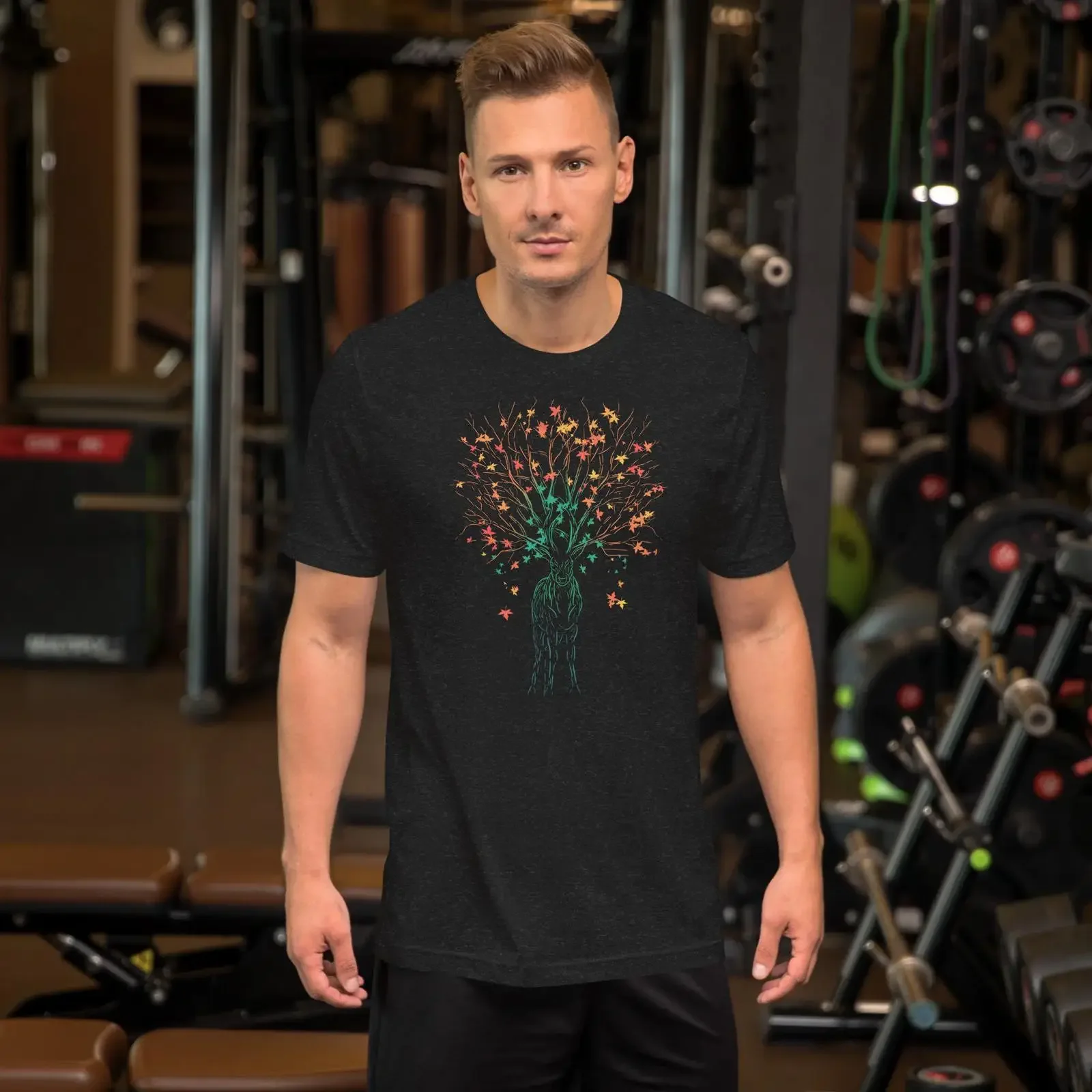 Stag Autumn t shirt vintage Washed Soft streetwear Stylish Casual Comfortable Versatile Stretched Unisex Top For Everyday Wear